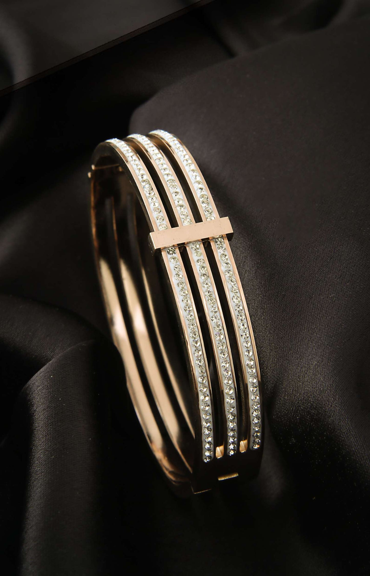 Triple Row Radiance Bracelets – Crystal Studded Statement