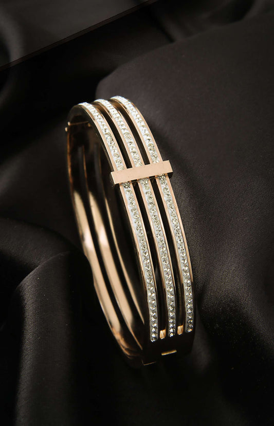 Triple Row Radiance Bracelets – Crystal Studded Statement