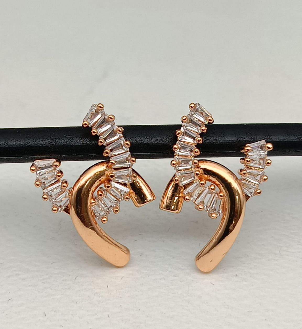 Spiral Grace Rose Gold Earrings